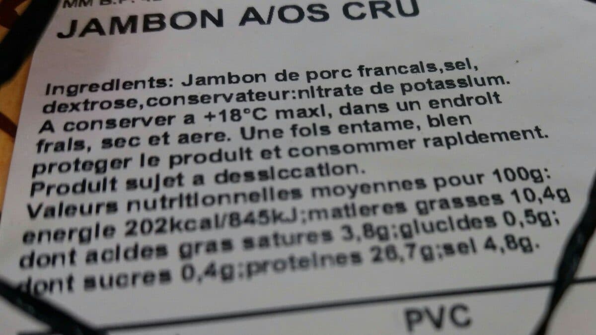 Open Food Facts Jambon cru packshot