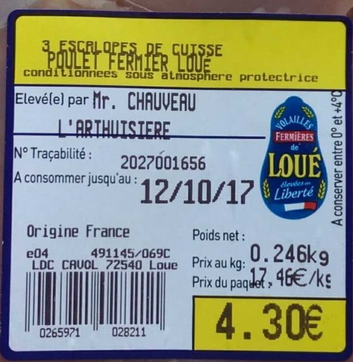 Loué Escalope de Cuisse Moelleuse Poulet Fermier de Loué packshot