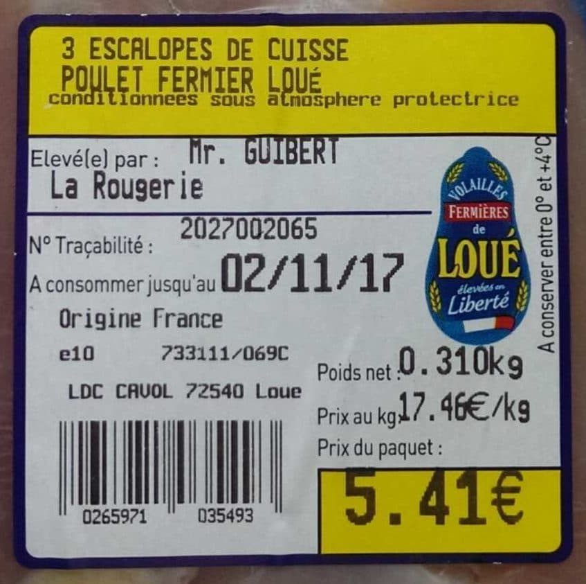 Loué Escalopes de poulet packshot