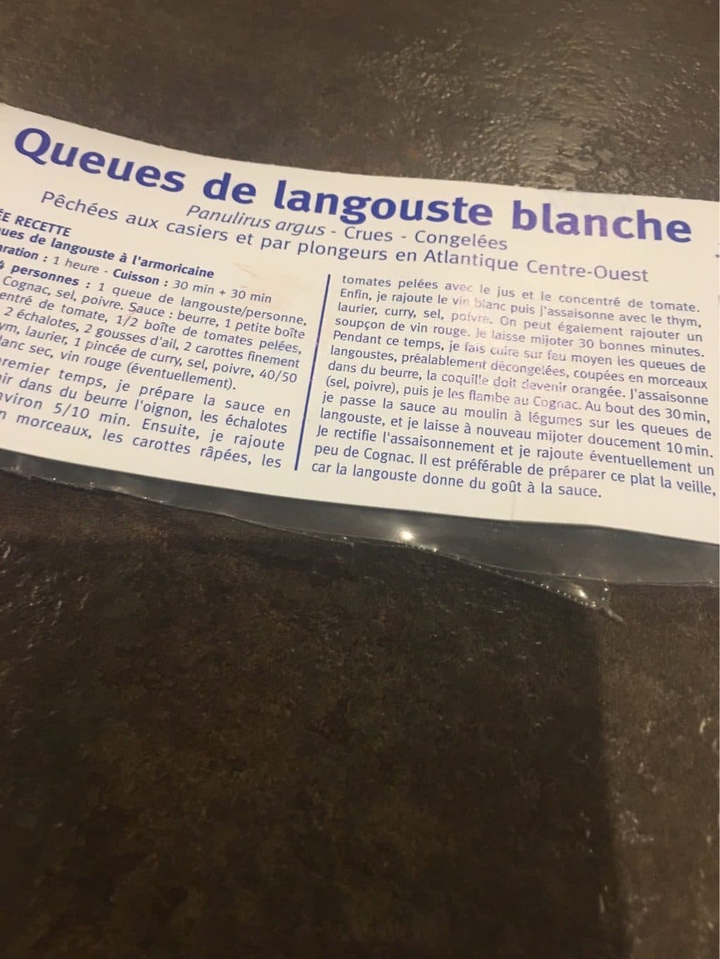 Babord Tribord Queues de langouste blanche packshot