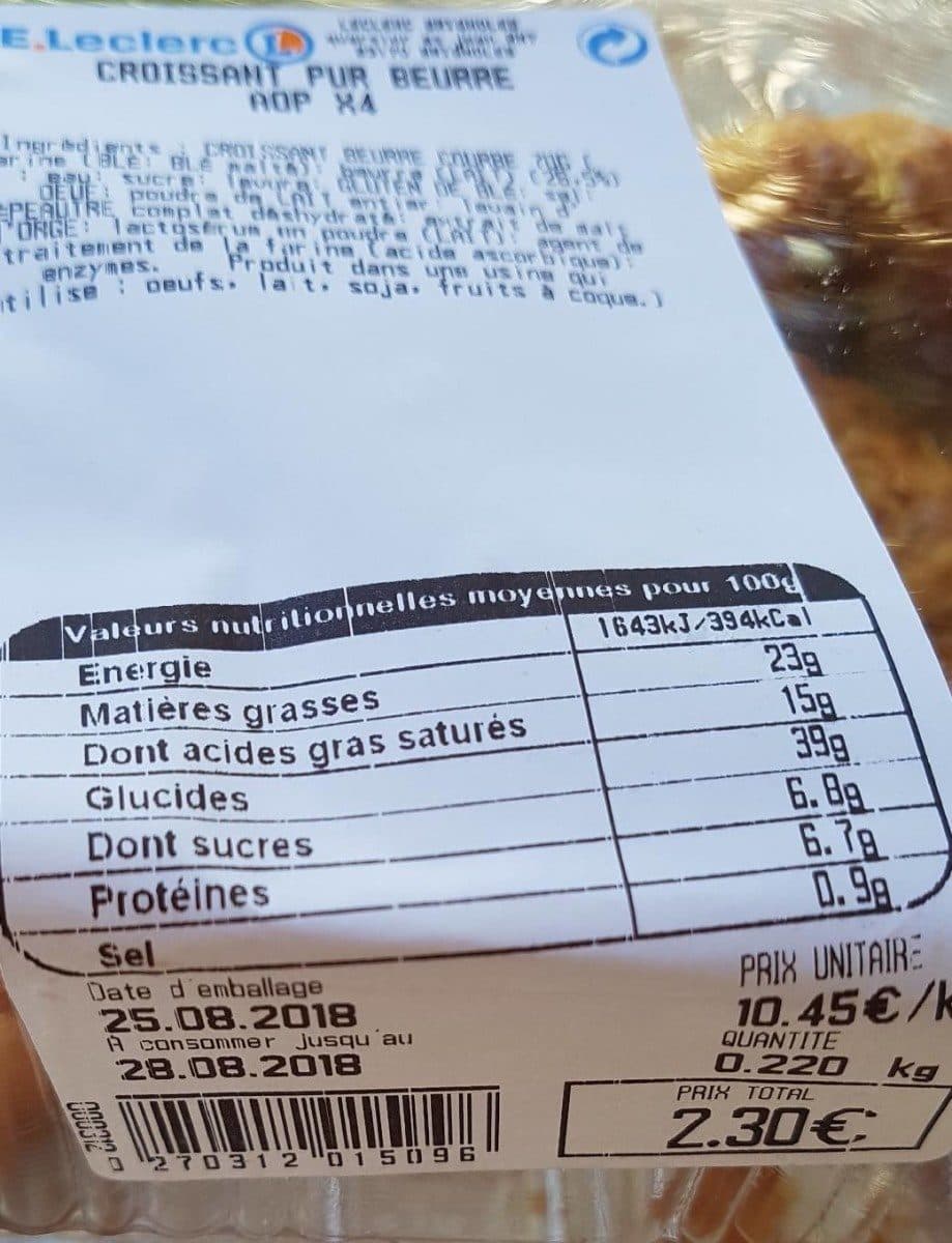 Open Food Facts Croissant pur beurre packshot