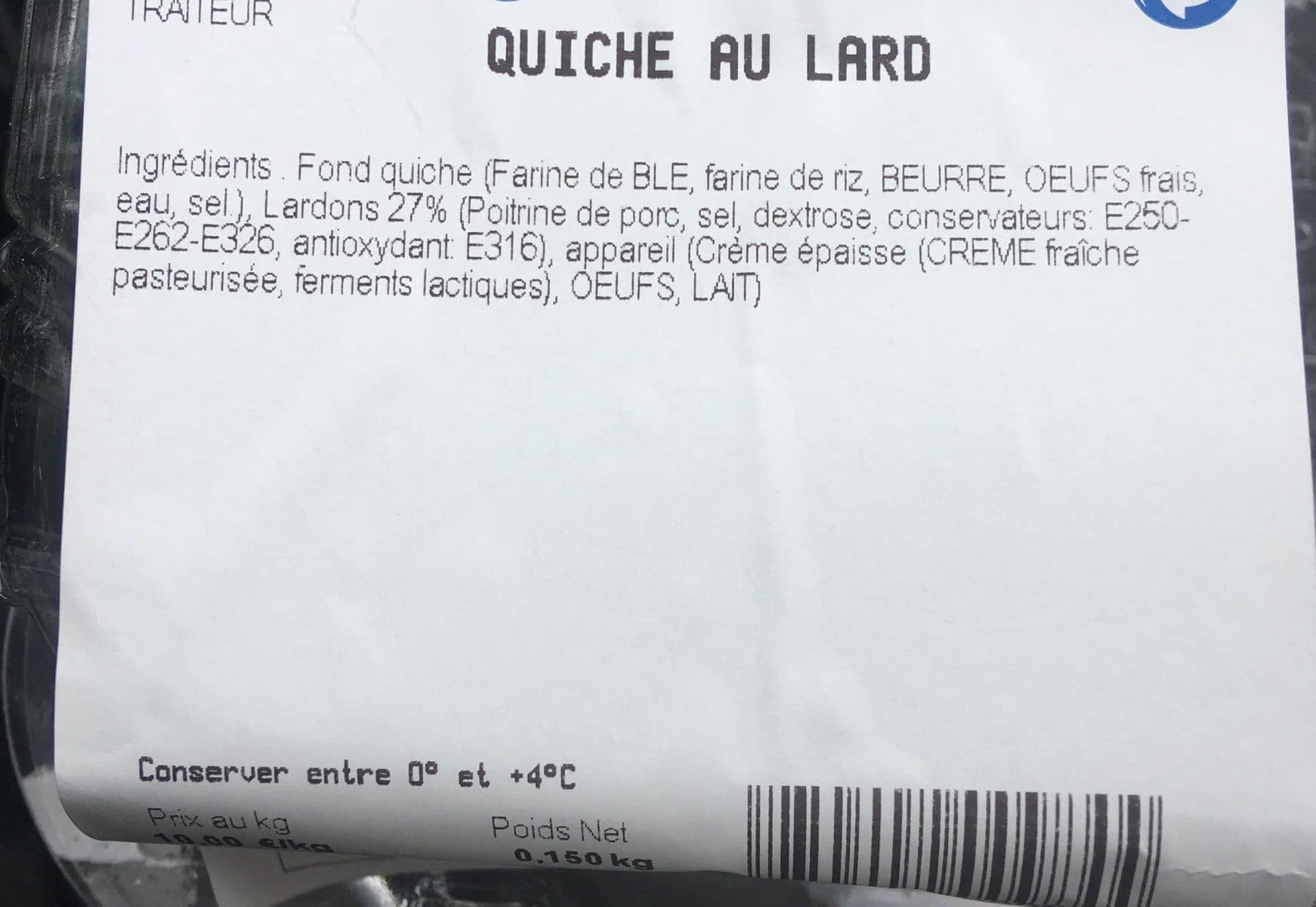 Open Food Facts Quiche au lard packshot
