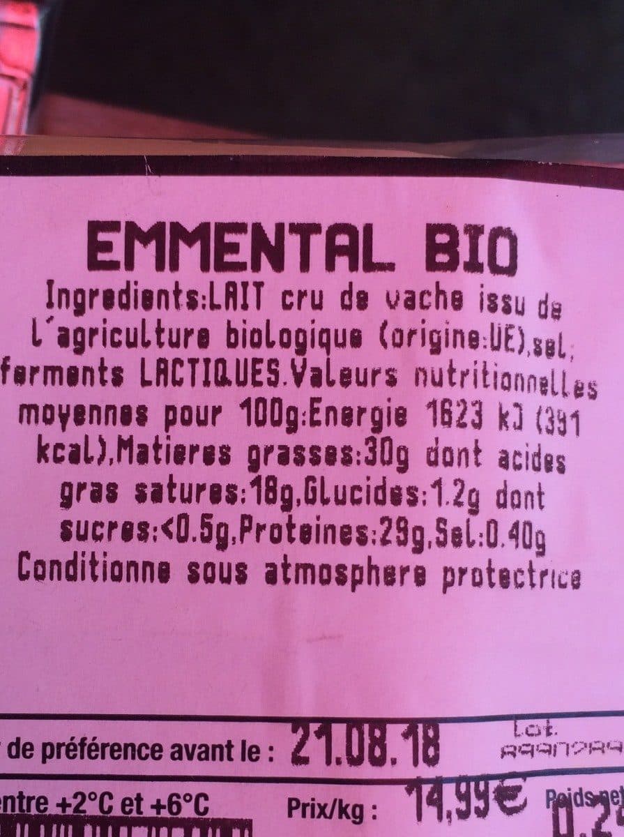 Open Food Facts Emmental bio packshot