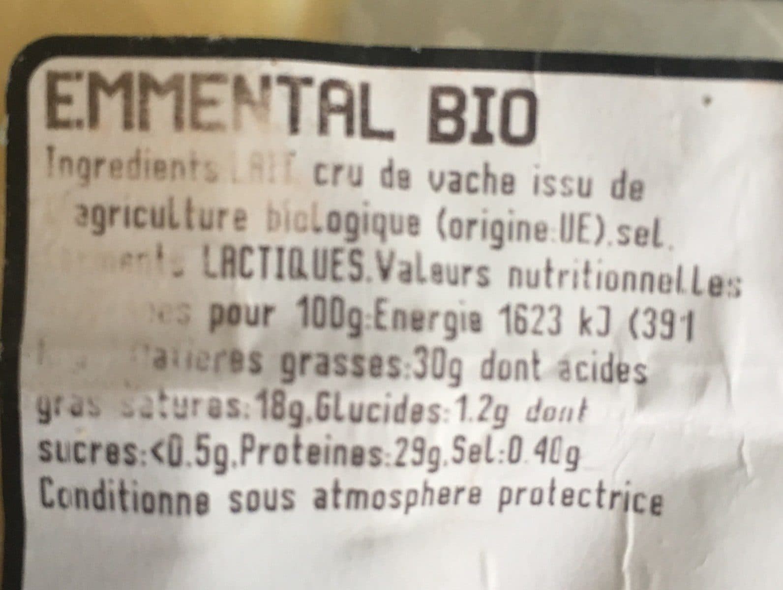 Open Food Facts Emmental Bio packshot