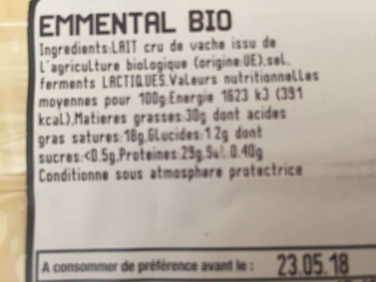 Open Food Facts Emmental bio packshot