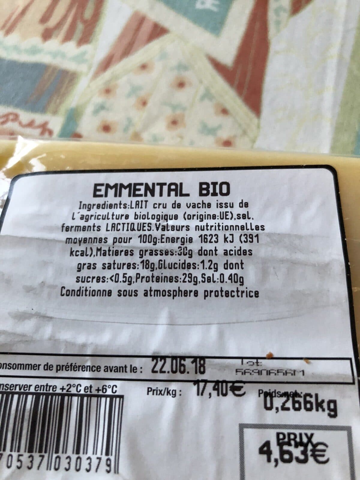 Open Food Facts Emmental bio packshot