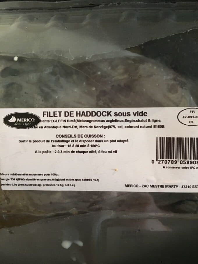 Mericq Filet de haddock packshot