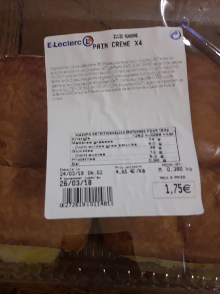 Open Food Facts Pain crème packshot