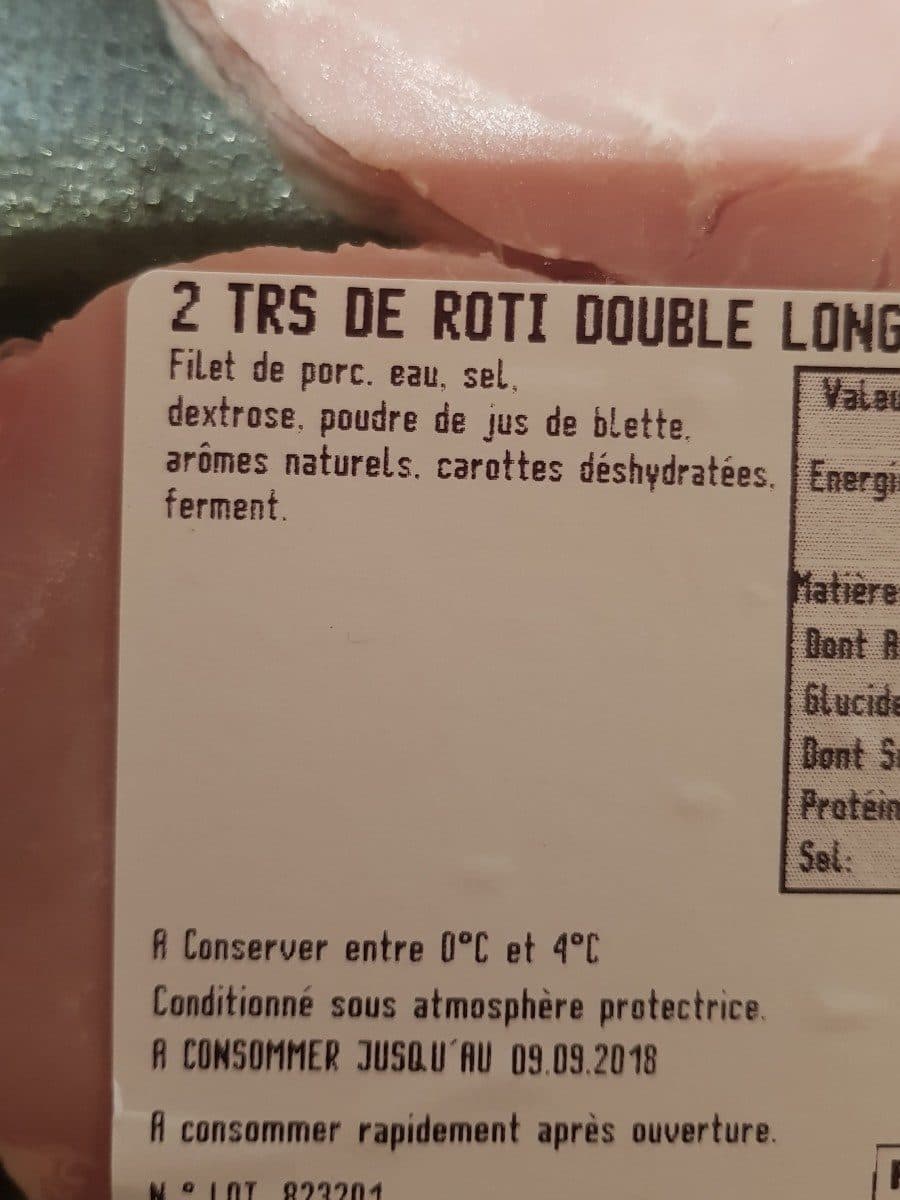 Open Food Facts Tranches de Rôti double longe de porc packshot