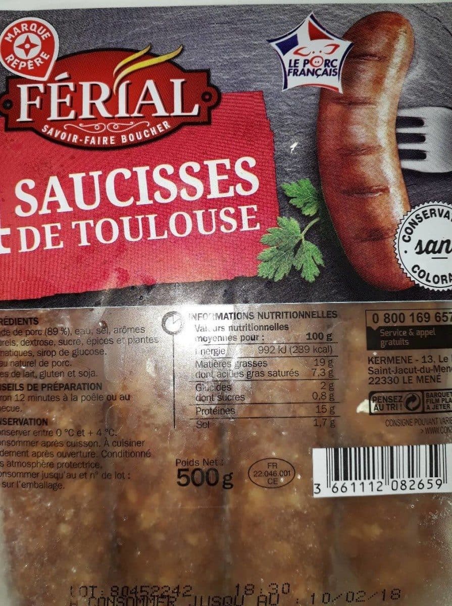 Open Food Facts 4 Saucisses de toulouse packshot