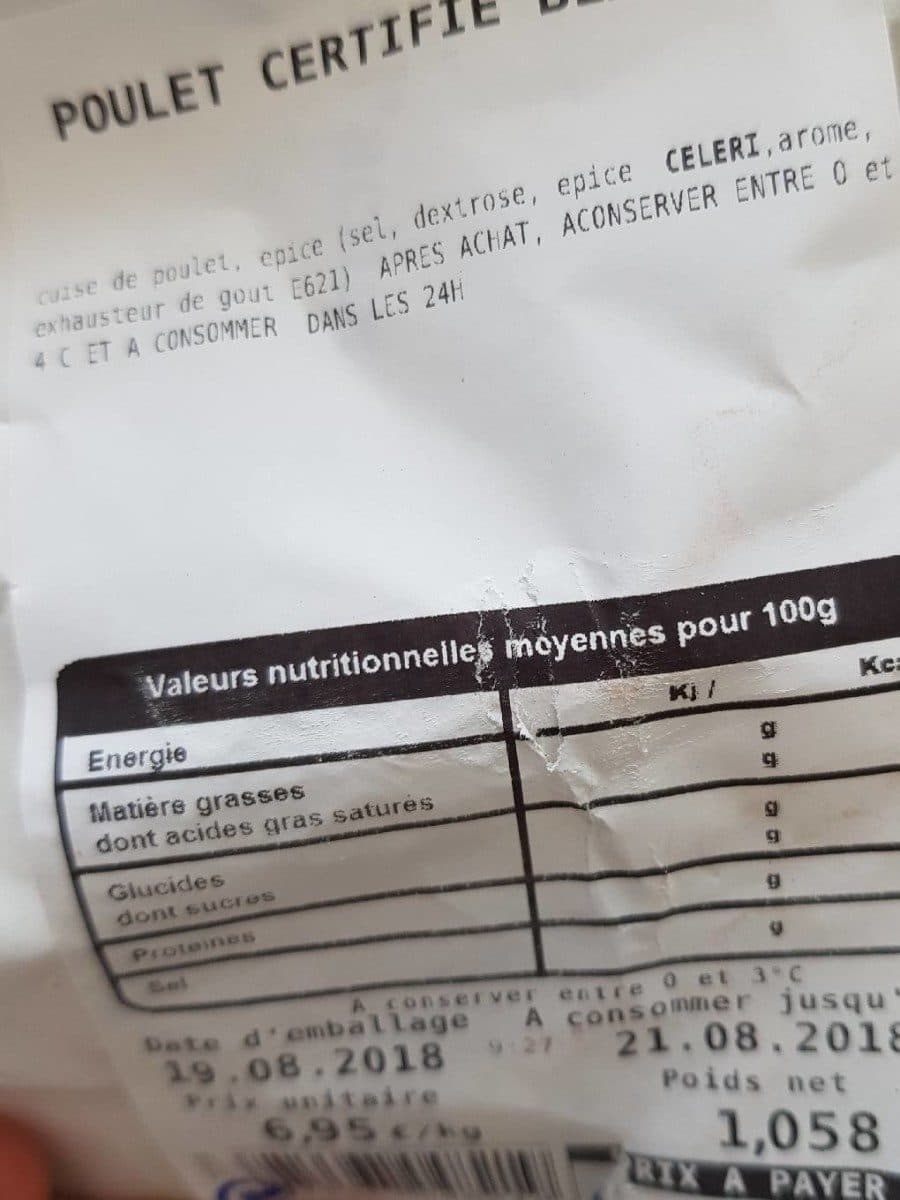 Open Food Facts Poulet rôti packshot