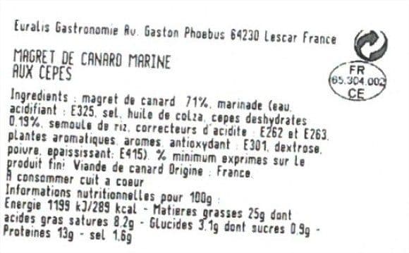 Maison Monfort Magret de canard mariné aux cepes packshot