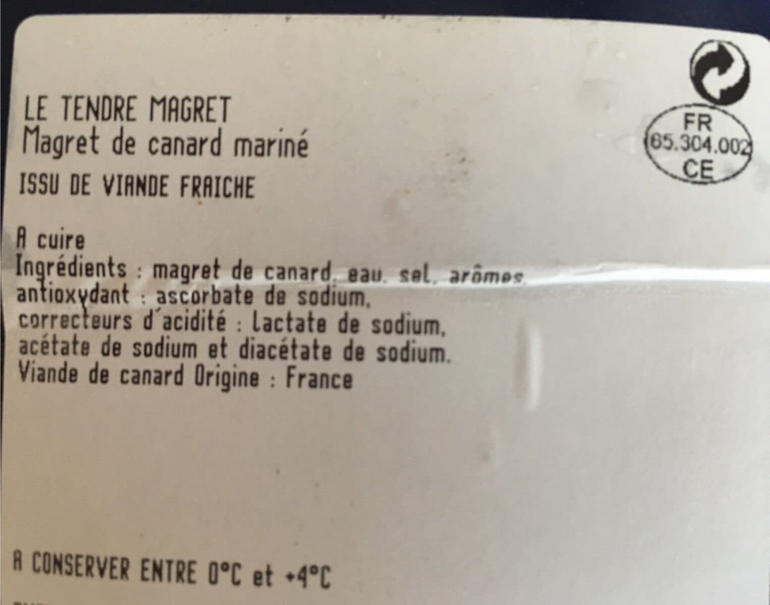 Open Food Facts Le Tendre Magret packshot