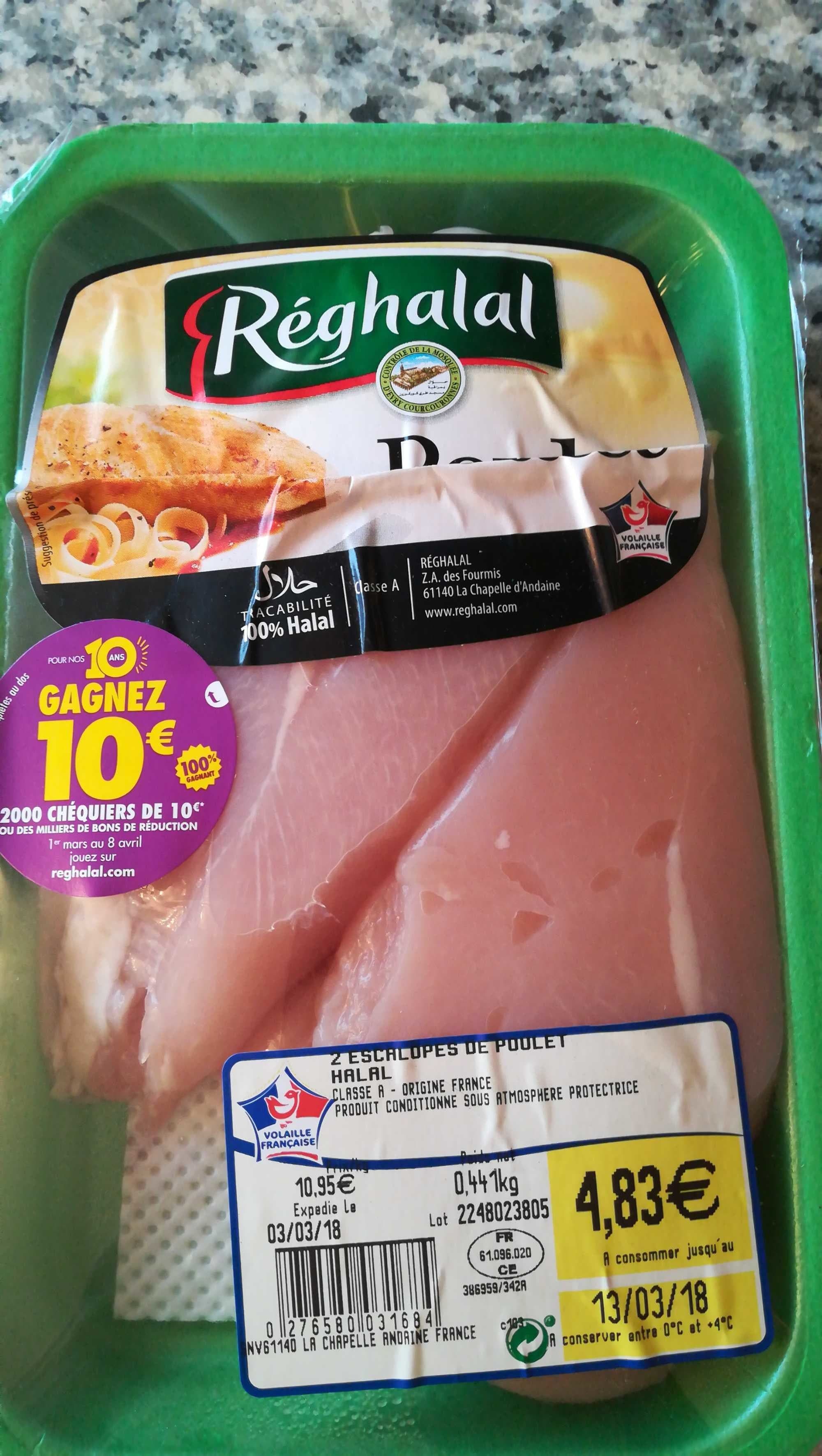REGHALAL Escalopes de poulet halal packshot