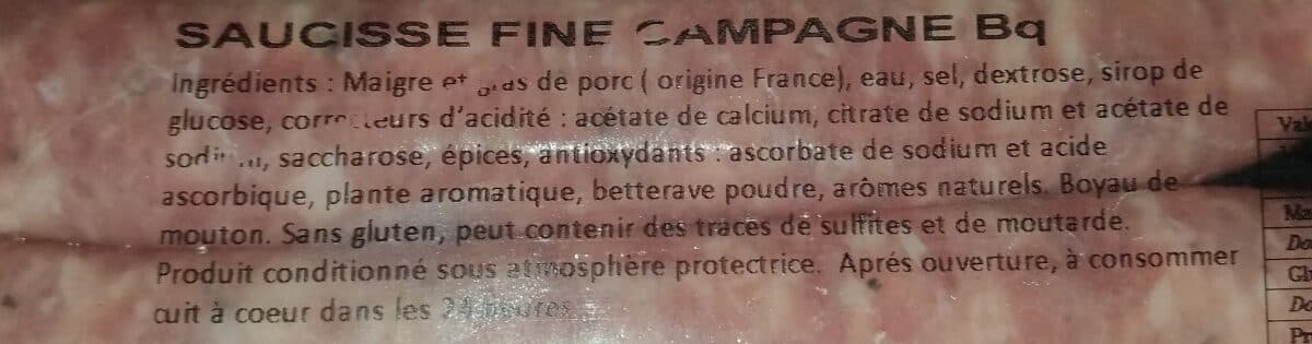 Open Food Facts Saucisse fine campagne packshot