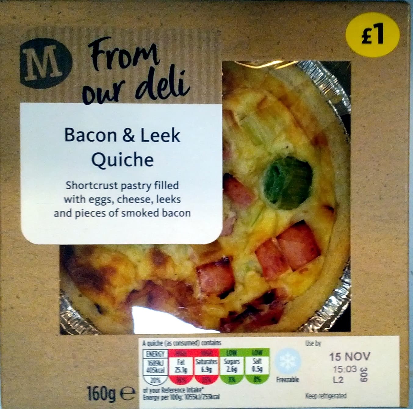 Morrisons Bacon & Leek Quiche packshot