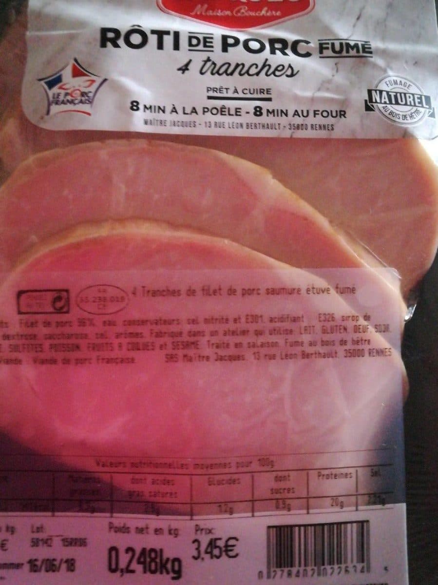 Open Food Facts Rôti de porc fumé packshot