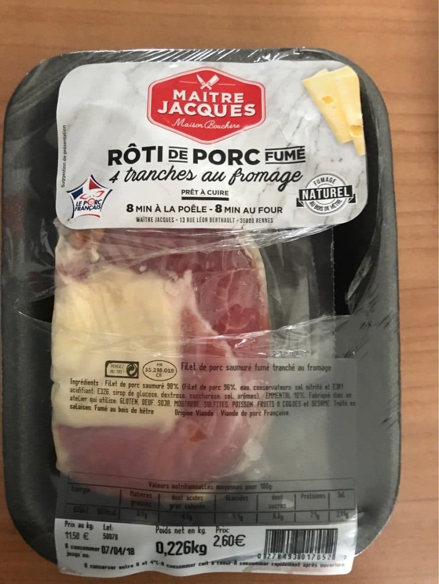Maître Jacques Roti de porc fume packshot