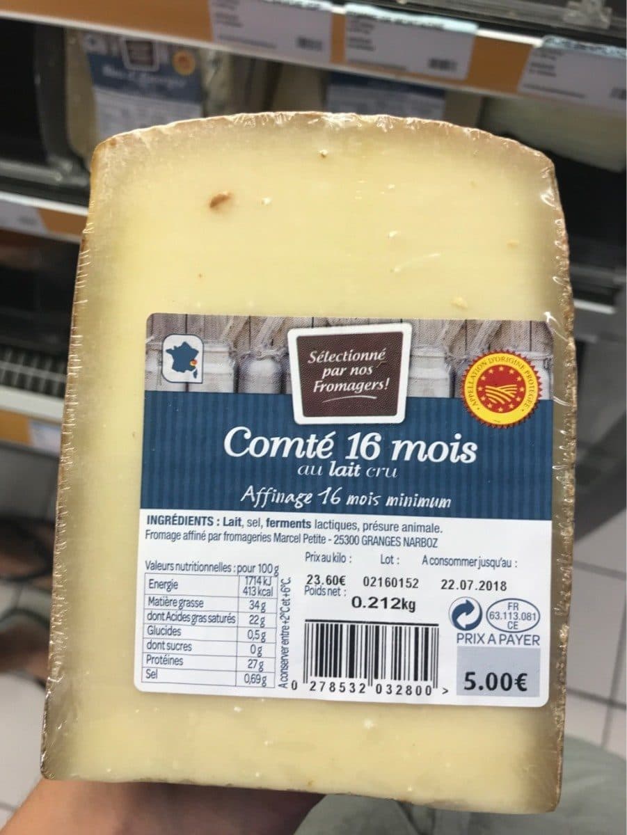 Open Food Facts Comté 16 mois packshot