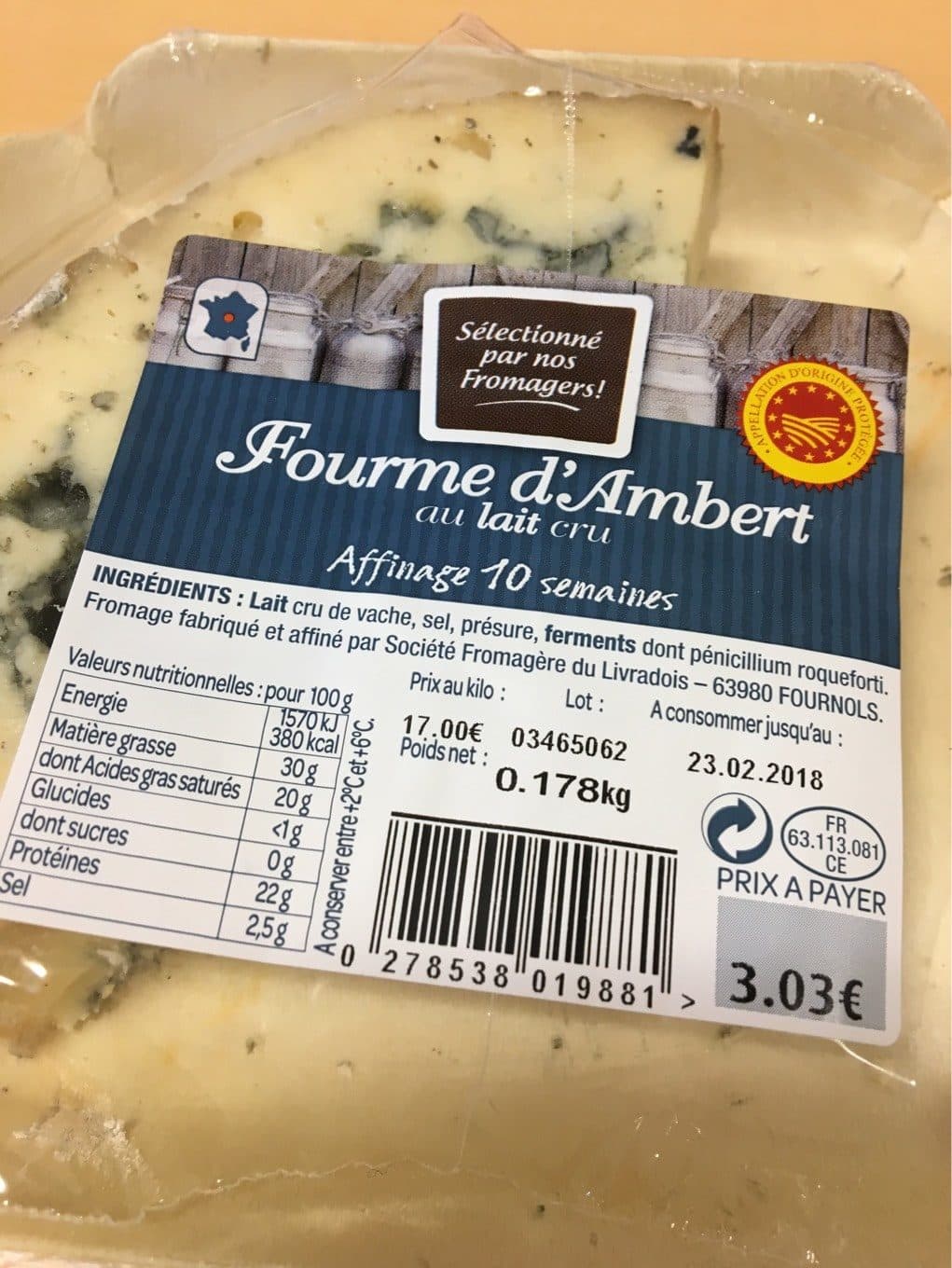 Selectionne Par Nos Fromagers Fourme d’Ambert packshot
