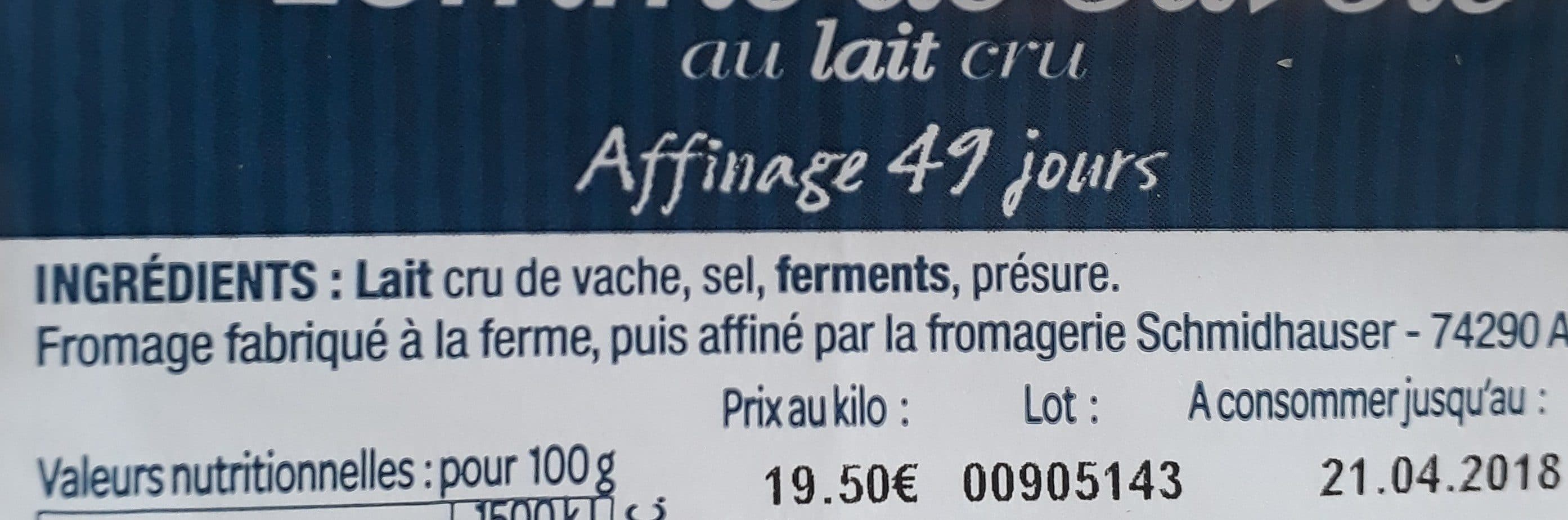 Open Food Facts Tomme de savoie packshot