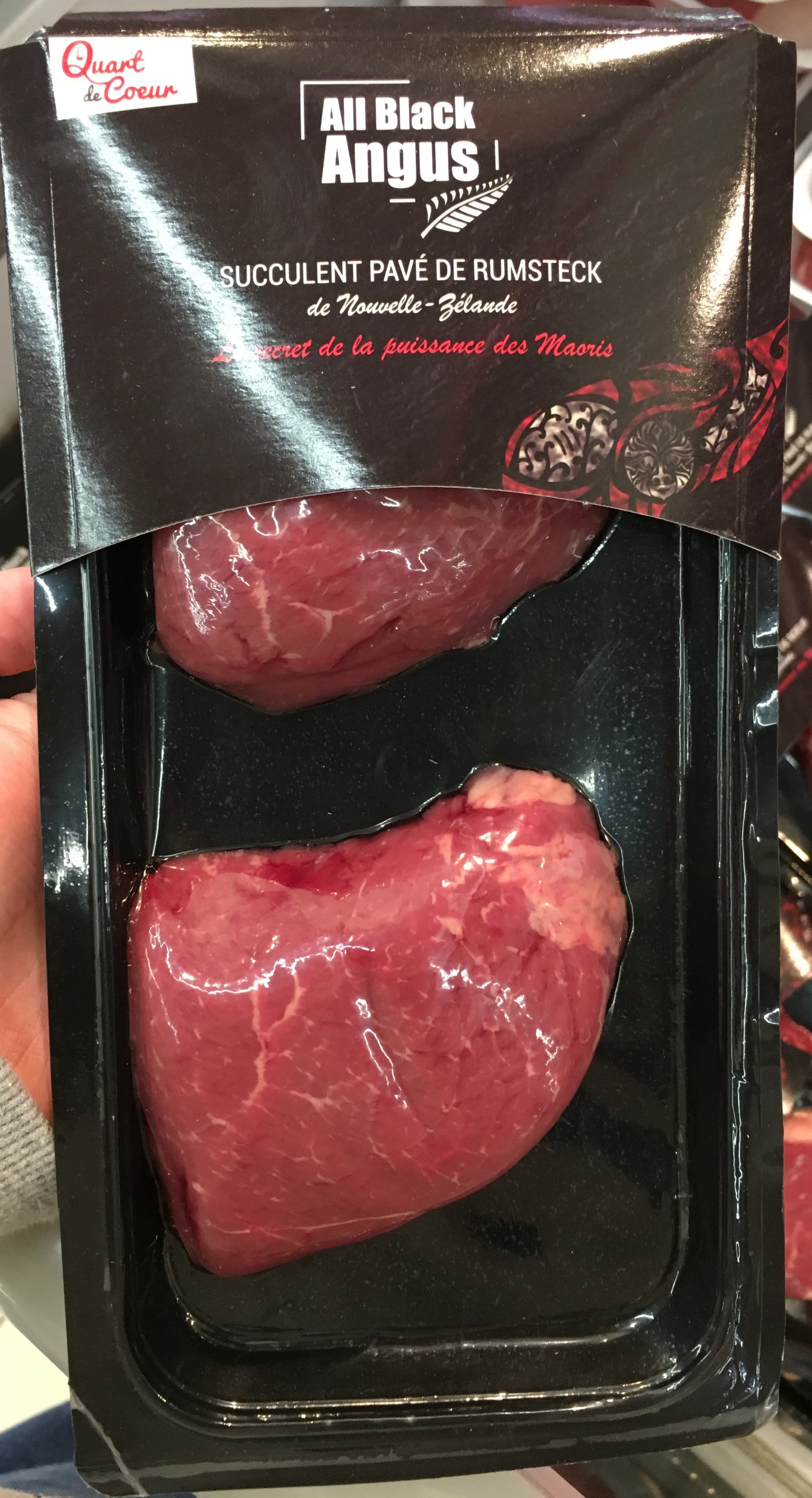 Quart de Coeur All Black Angus Succulent pavé de Rumsteak de Nouvelle-Zélande packshot