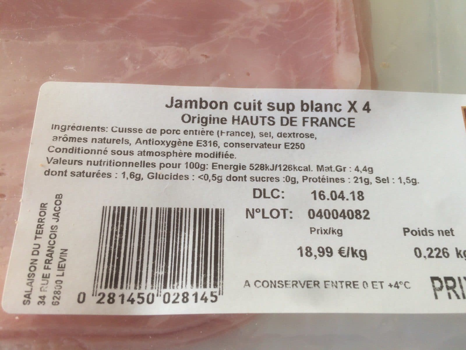 Open Food Facts Jambon cuit sup blanc packshot
