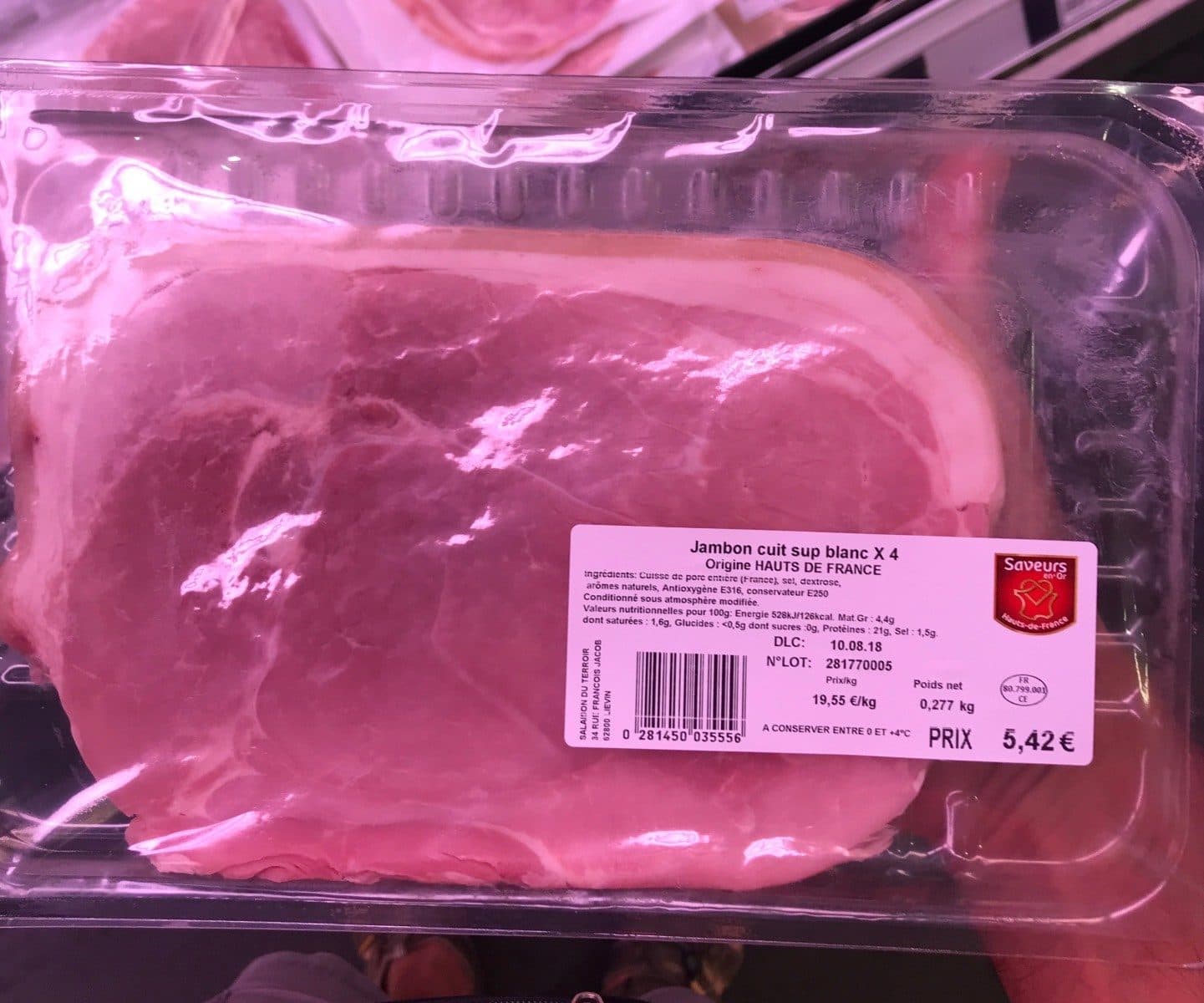 Open Food Facts Jambon cuit sup blanc packshot