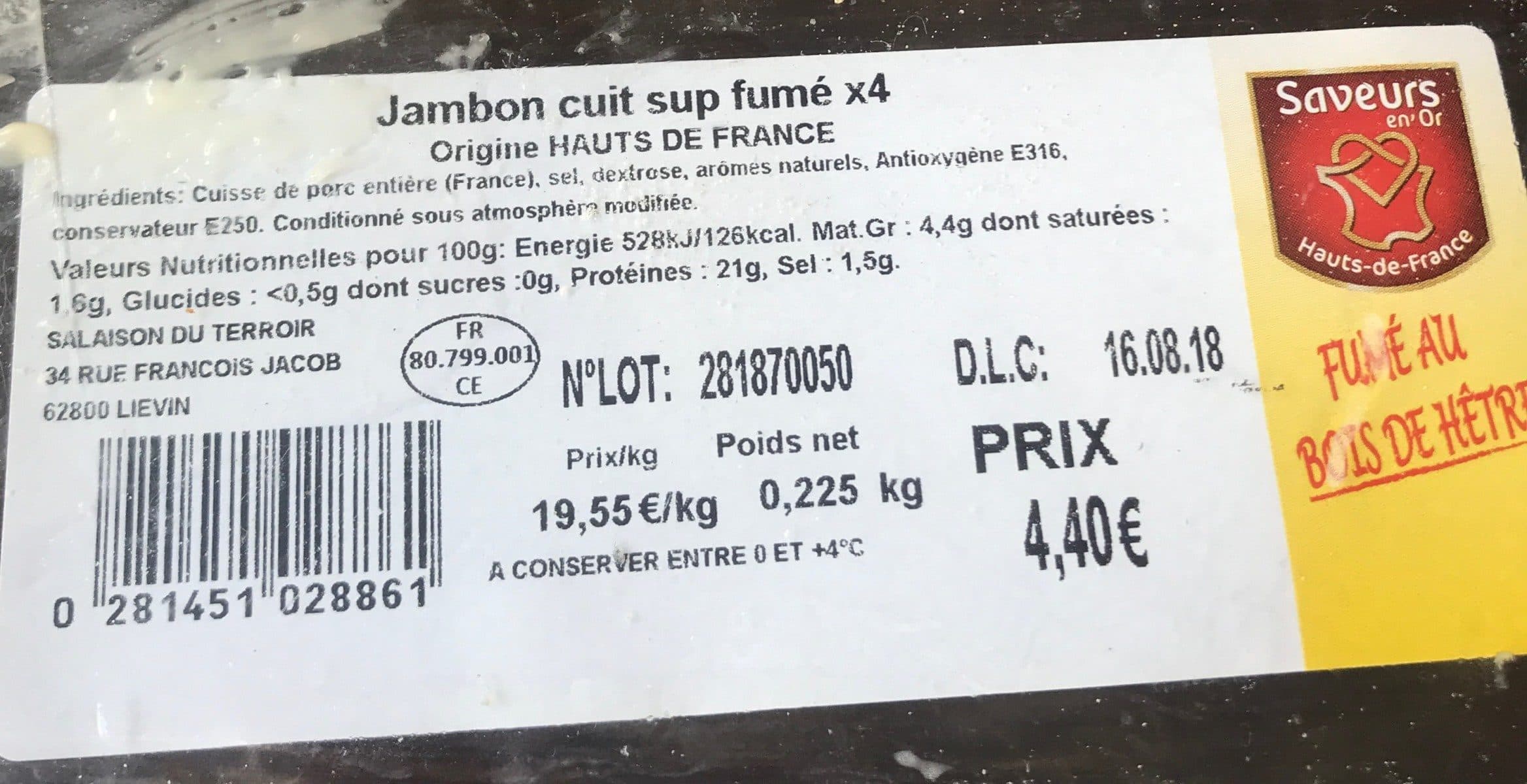 Open Food Facts Jambon packshot