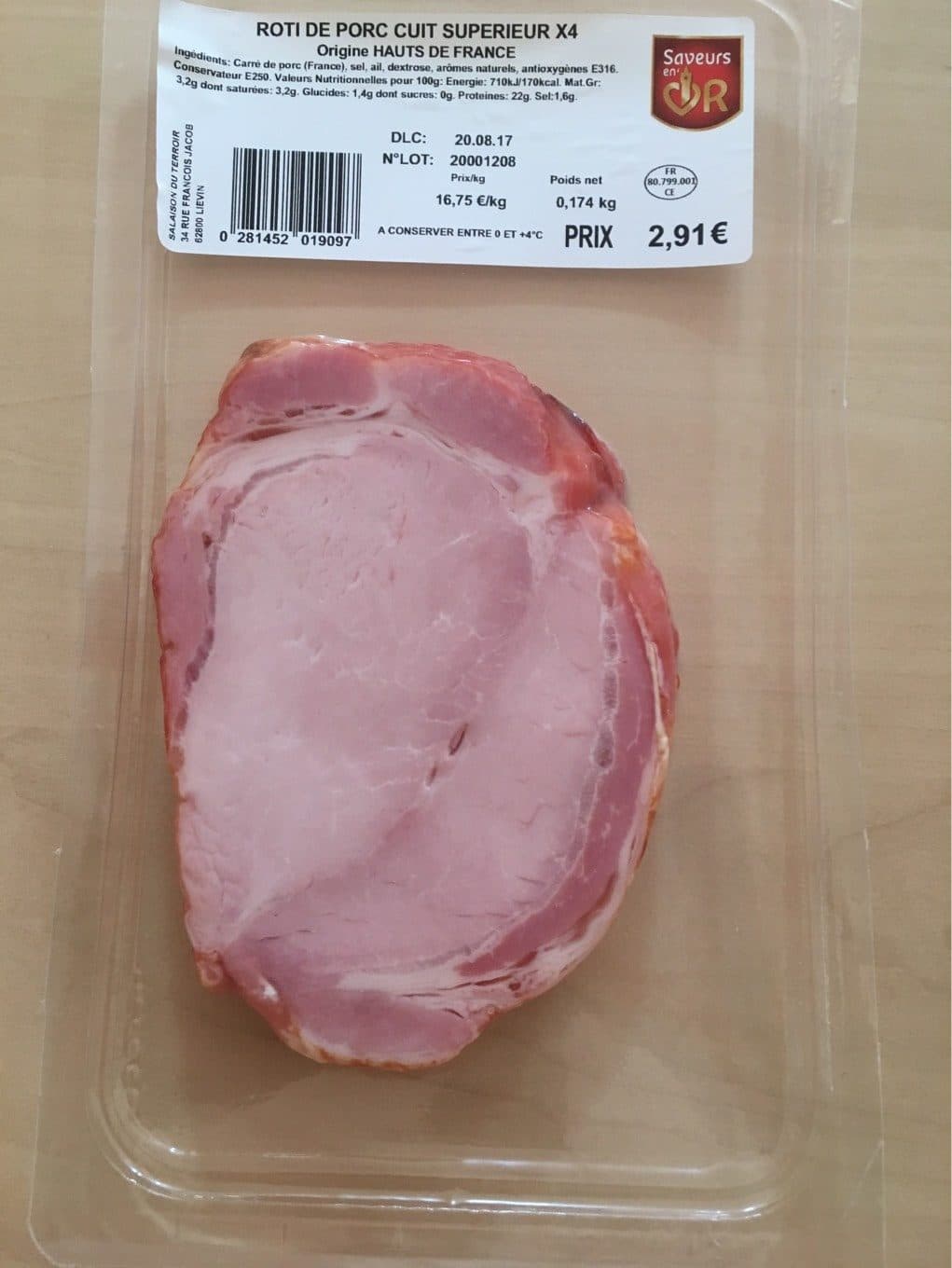 Saveurs En Or Rôti de porc cuit packshot