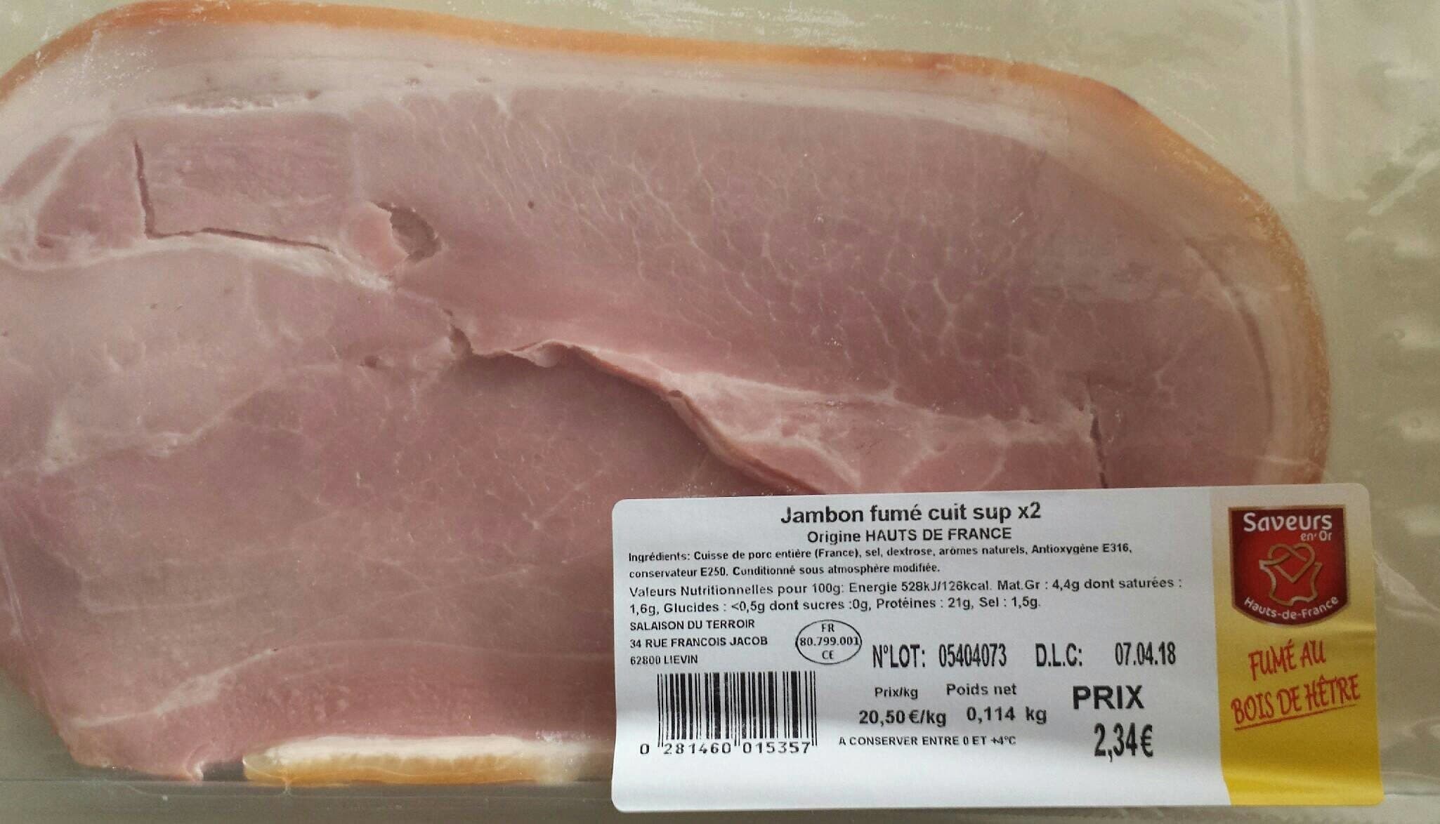 Open Food Facts Jambon fumé cuit supérieur packshot