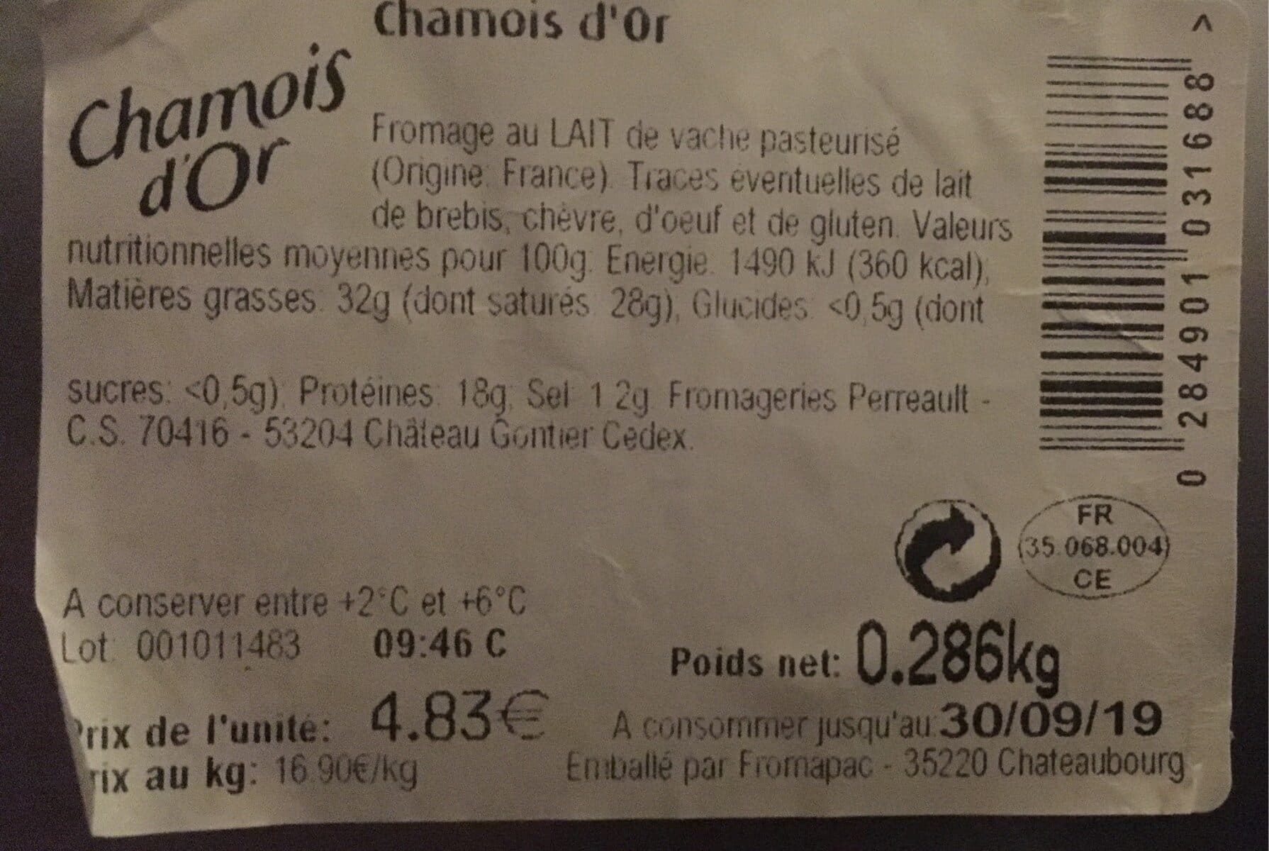 Open Food Facts Chamois d'or packshot