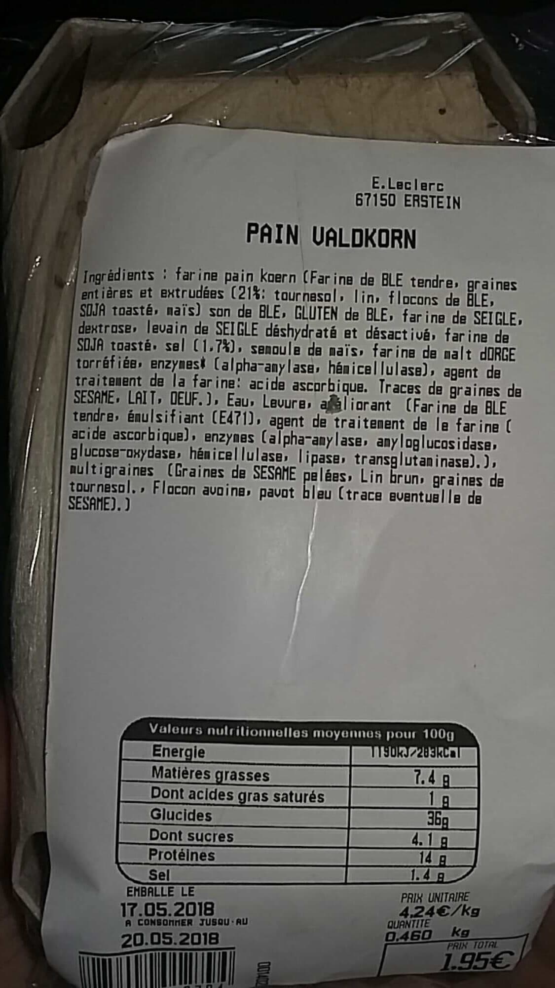 Leclerc Pain Valdkorn packshot