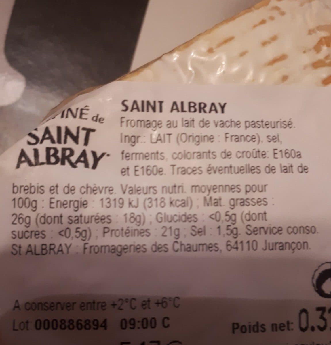 Saint Albray L'affiné de Saint Albray packshot