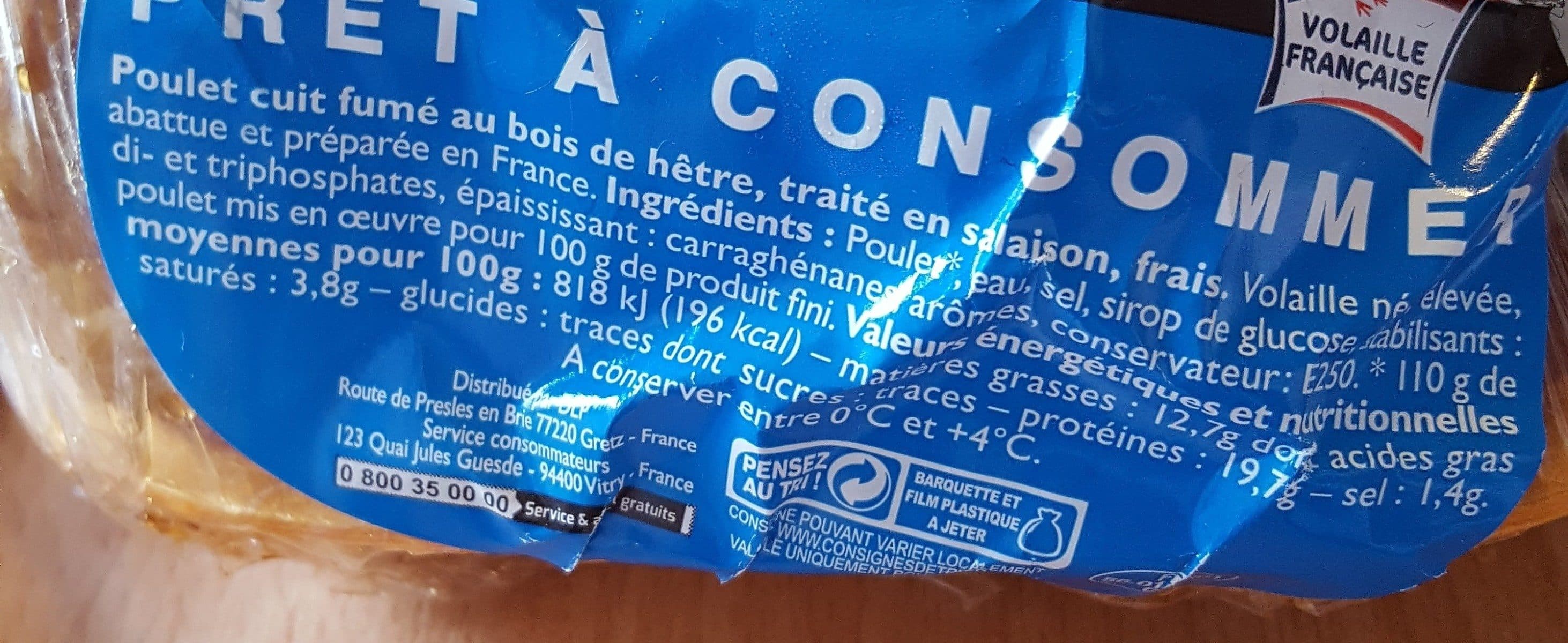 Leader Price Poulet cuit fumé packshot