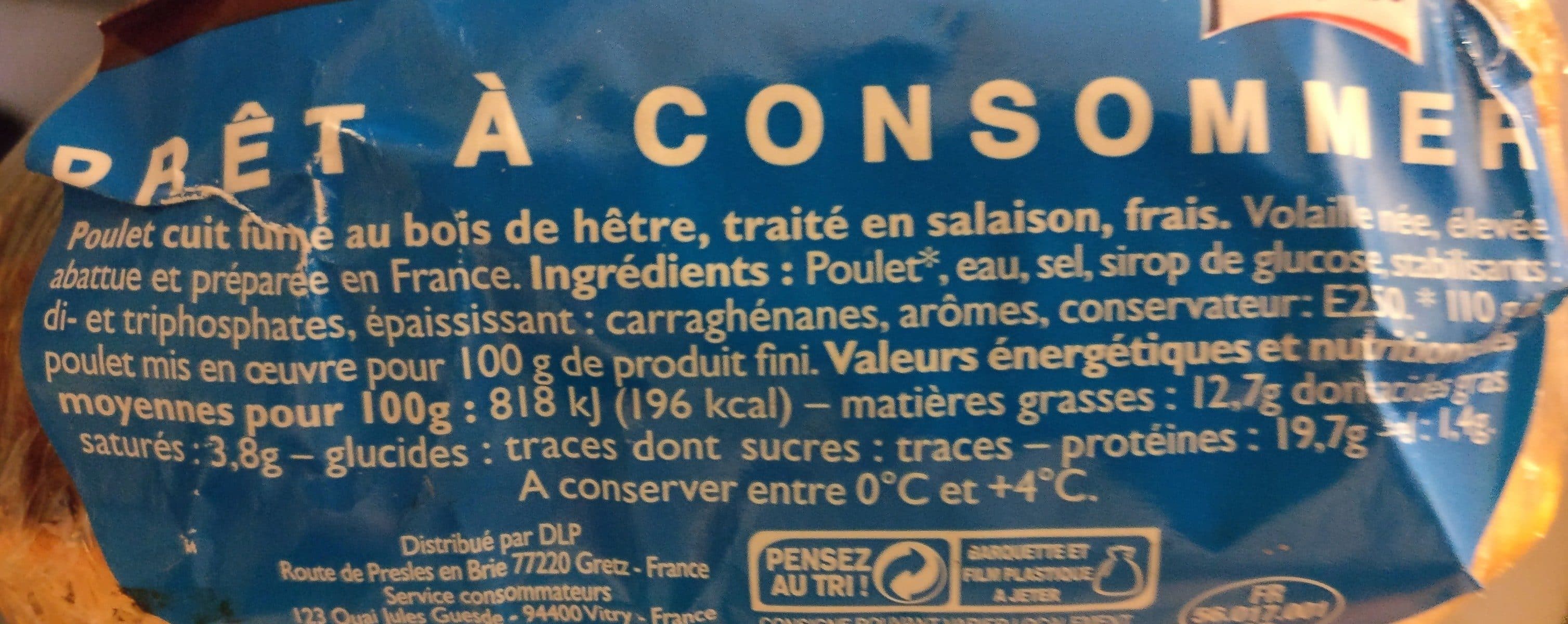 Open Food Facts Poulet cuit fumé packshot