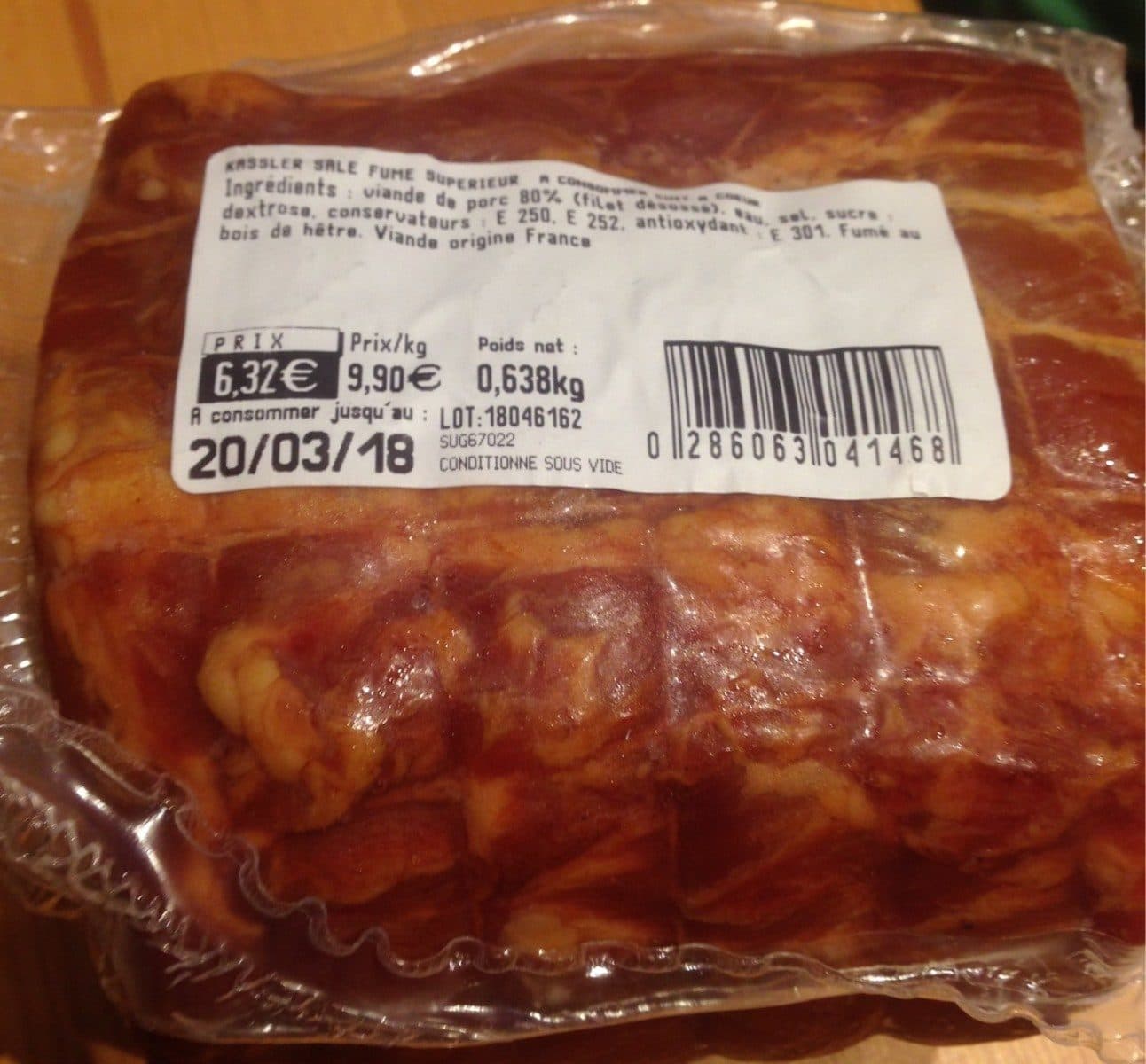 Open Food Facts Kassler fumé packshot