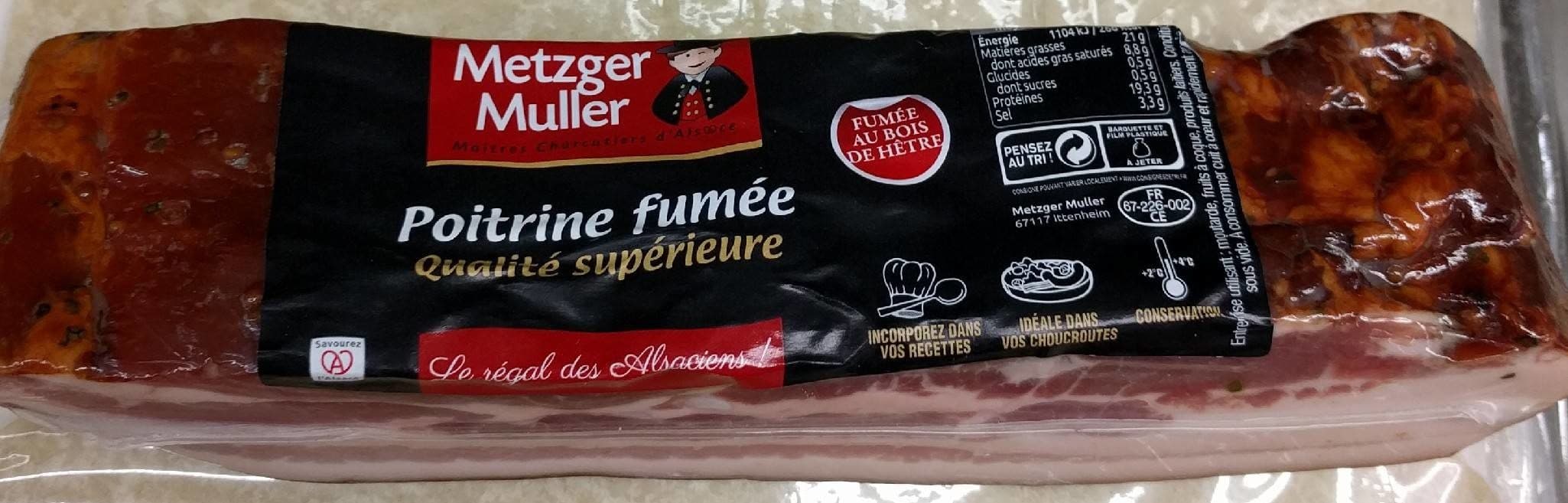 Metzger Muller Poitrine fumée packshot