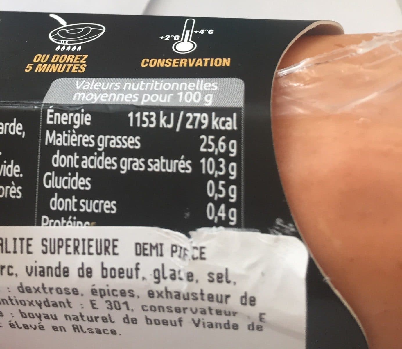 Open Food Facts Saucisse de viande packshot