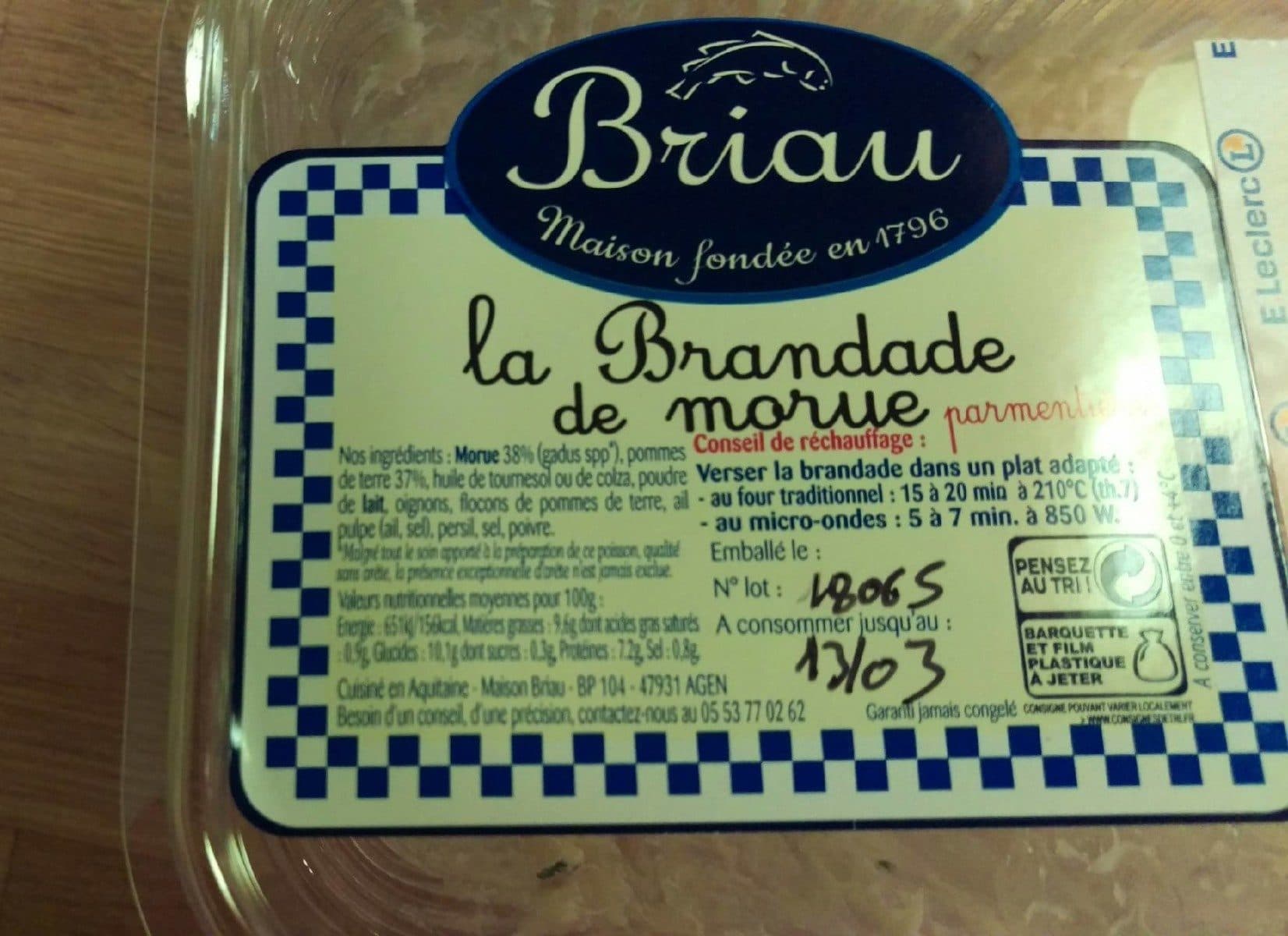 Briau Brandade de morue parmentière packshot