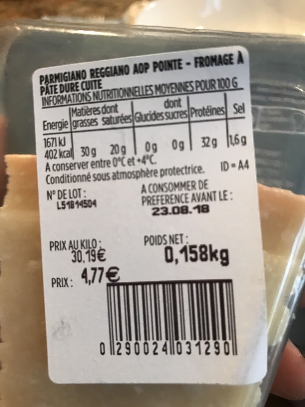 Monoprix Gourmet Parmigiano reggiano packshot