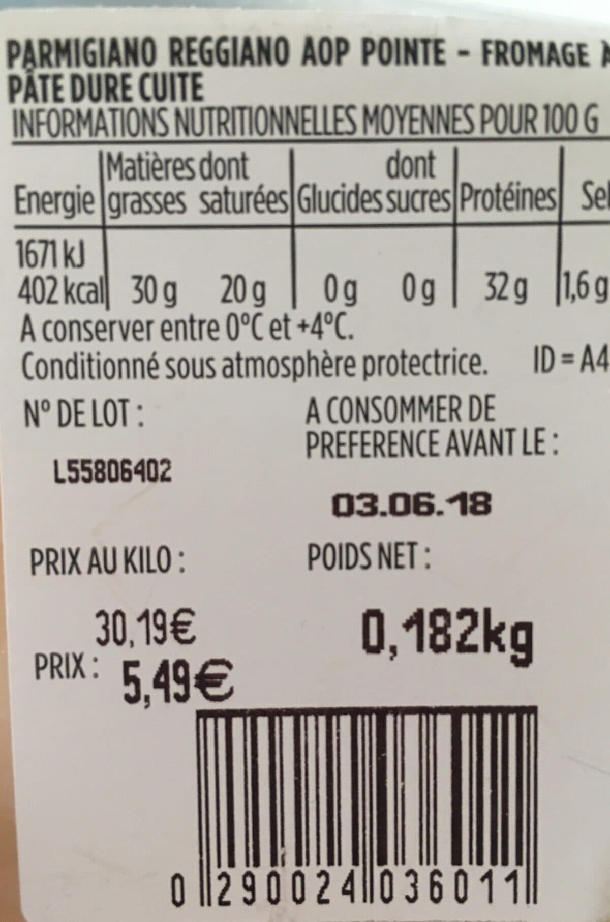 Monoprix Gourmet Parmigiano reggiano packshot