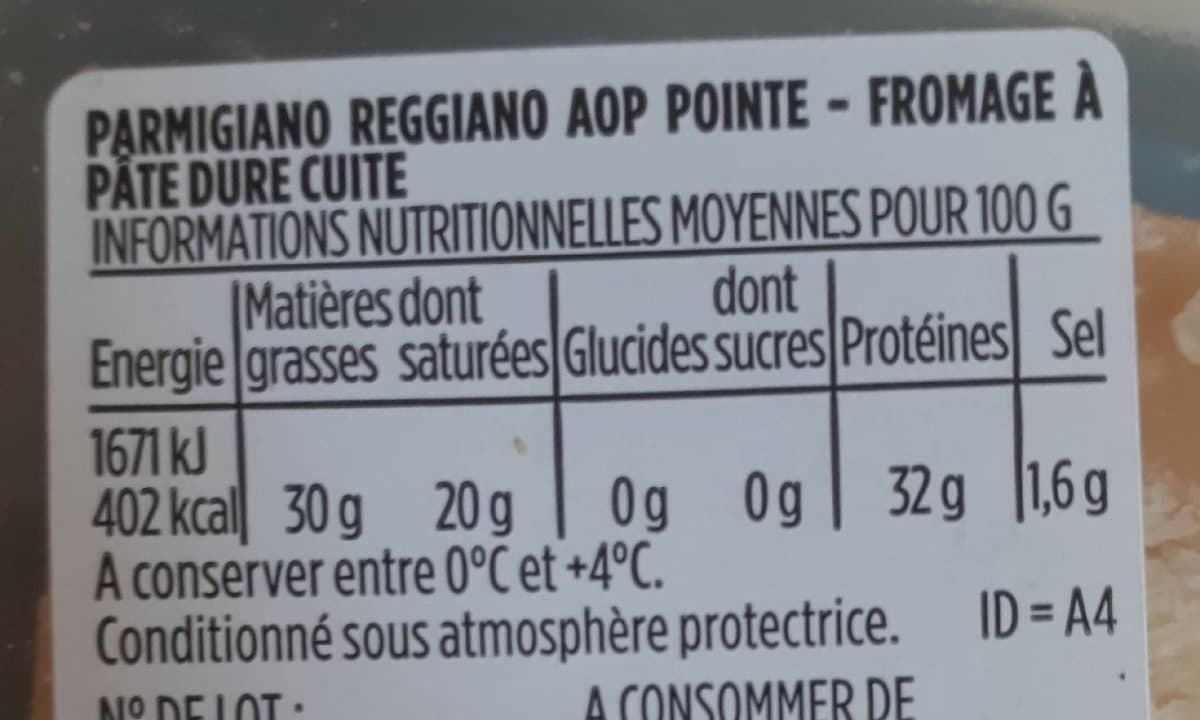 Monoprix Parmigiano Reggiano La pointe packshot
