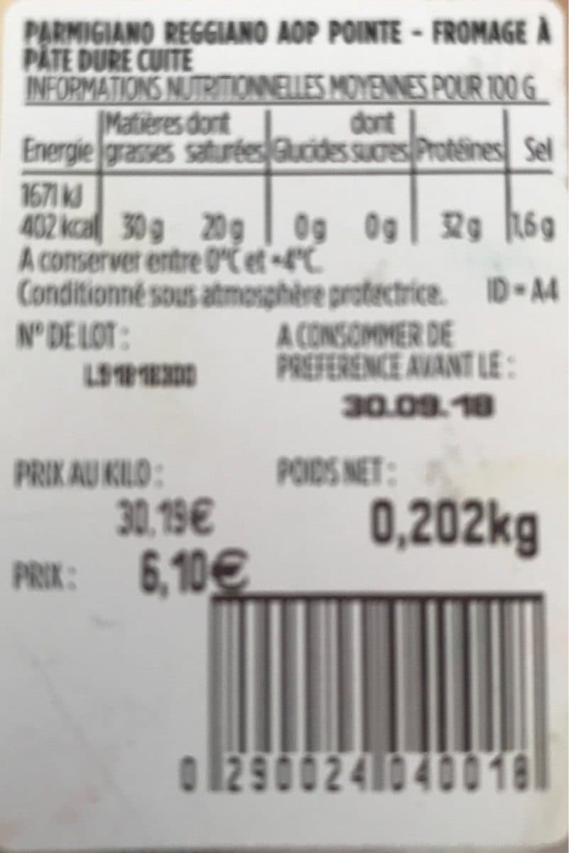 Monoprix Gourmet Parmigiano reggiano packshot