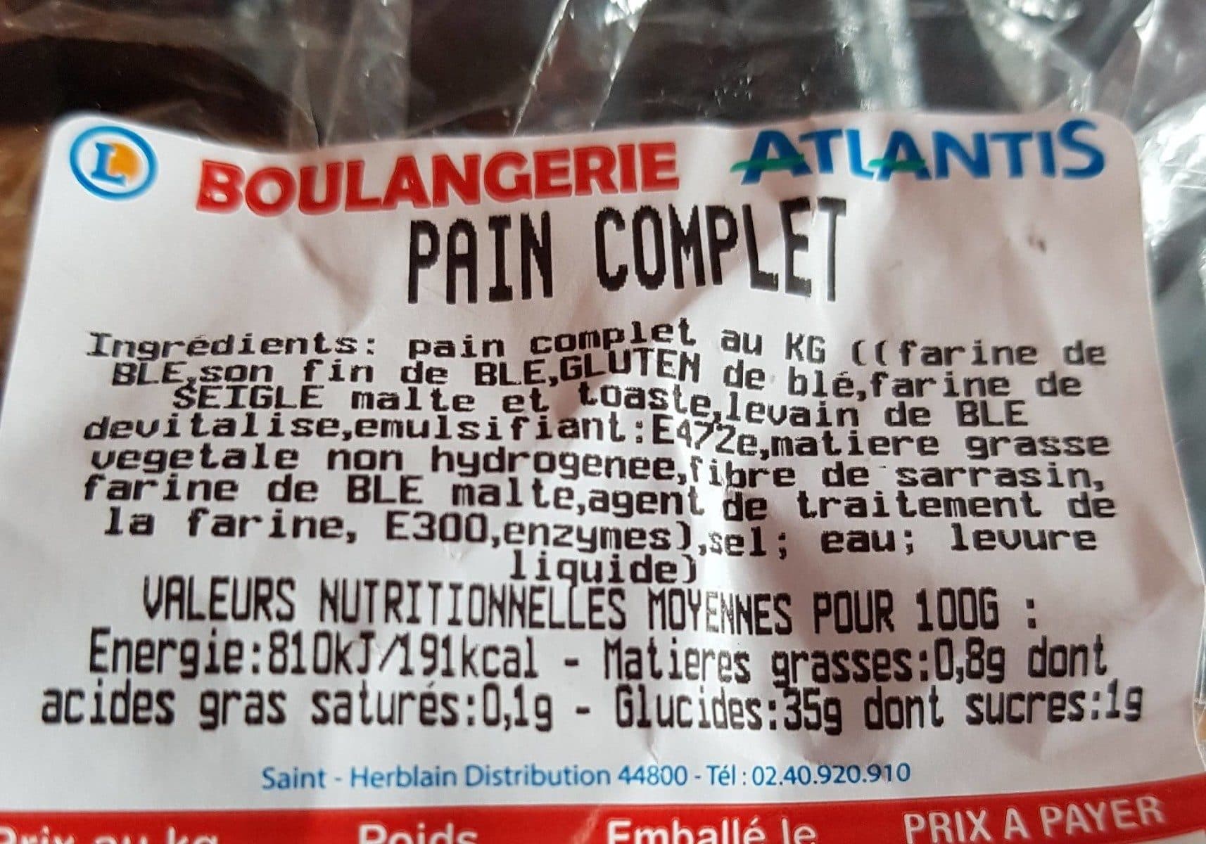 Open Food Facts Pain complet packshot