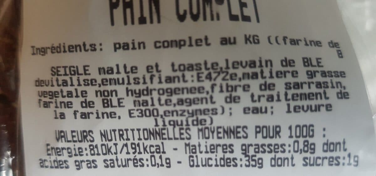 Open Food Facts Pain complet packshot