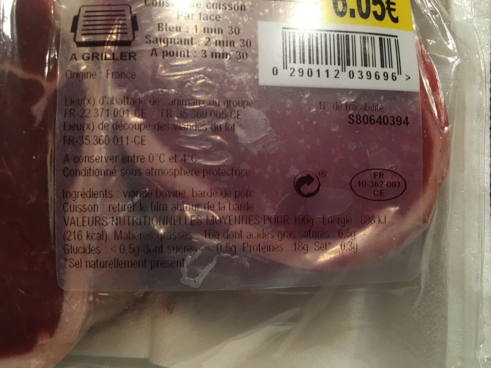 Open Food Facts Tournedos packshot