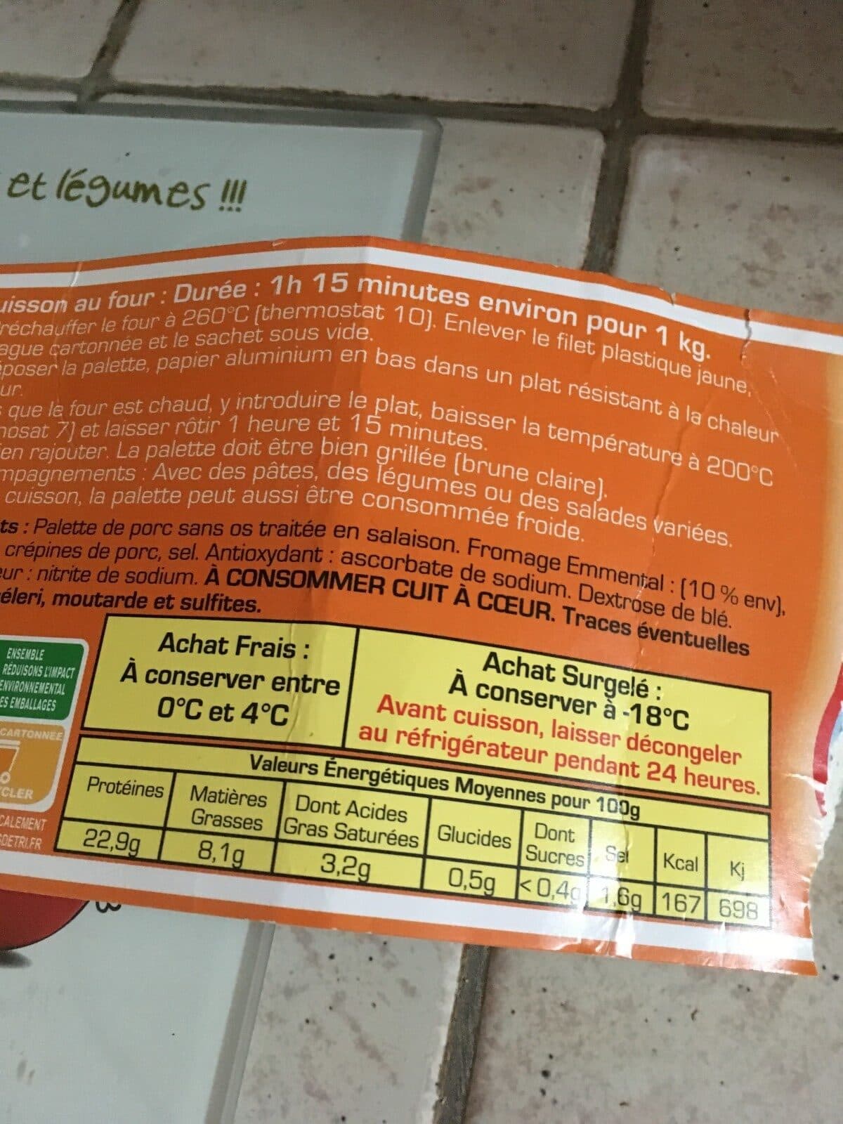 Open Food Facts L'authentique palette a l'emmental packshot