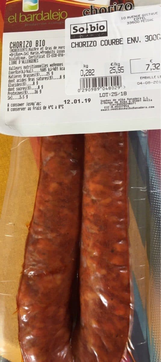 Open Food Facts Chorizo packshot