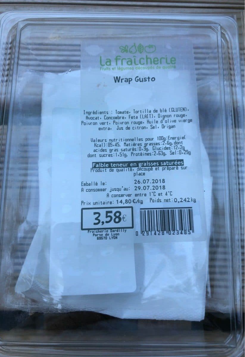 Open Food Facts Wrap gusto packshot